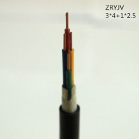 翼航正品优质线缆ZRYJV  0.6/1kV  3x4+1x2.5 阻燃交联聚乙...