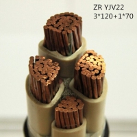 翼航3+1芯线缆厂家直销ZRYJV22 0.6/1kV  3X120+1X70阻燃交联聚乙烯绝缘钢带铠装聚氯乙烯护套铜芯国标正品电力电缆
