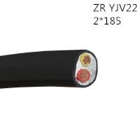 翼航国标铜线缆ZRYJV22  0.6/1kV  2X185平方阻燃交联聚乙烯绝缘聚氯乙烯护套钢带铠装2芯电力电缆
