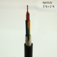 翼航优质线缆NHYJV 0.6/1kV 3x6+1x4 耐火交联聚乙烯绝缘3+1...