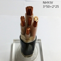 翼航优质线缆NHYJV 0.6/1kV 3x50+2x25 耐火交联聚乙烯绝缘3+2芯聚氯乙烯护套电力电缆国标正品厂家直销