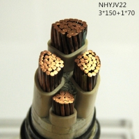 翼航优质线缆NHYJV22 0.6/1kV 3x150+1x70耐火交联聚乙烯绝缘3+1芯钢带铠装铜芯聚氯乙烯护套电力电缆厂家直销