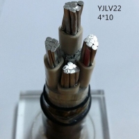 翼航线缆厂家直销YJLV22 0.6/1kV 4x10铝芯交联聚乙烯绝缘四芯钢带...