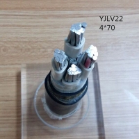 翼航线缆厂家直销YJLV22 0.6/1kV 4x70铝芯交联聚乙烯绝缘四芯钢带...