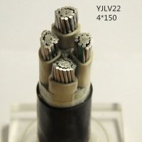 翼航线缆厂家直销YJLV22 0.6/1kV 4x150铝芯交联聚乙烯绝缘四芯钢...