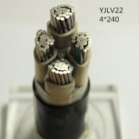翼航线缆国标正品YJLV22 0.6/1kV 4x240铝芯交联聚乙烯绝缘四芯钢带铠装聚氯乙烯护套电力电缆厂家直销