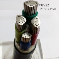  翼航线缆国标正品YJLV22 0.6/1kV 3x150+1x70 铝芯交联聚乙烯绝缘3+1芯钢带铠装聚氯乙烯护套电力电缆厂家直销