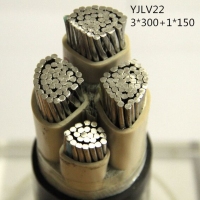 翼航线缆国标正品YJLV22 0.6/1kV 3x300+1x150 铝芯交联聚...