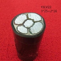 翼航线缆厂家直销YJLV22 0.6/1kV 3x25+2x16铝芯交联聚乙烯绝缘3+2芯钢带铠装聚氯乙烯护套电力电缆国标正品