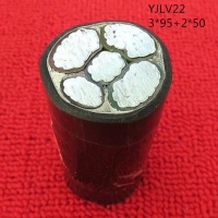 翼航线缆厂家直销YJLV22 0.6/1kV 3x95+2x50铝芯交联聚乙烯绝缘3+2芯钢带铠装聚氯乙烯护套电力电缆国标正品