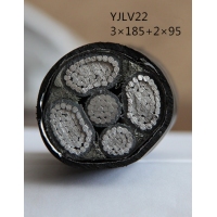 翼航线缆厂家直销YJLV22 0.6/1kV 3x185+2x95 铝芯交联聚乙烯绝缘3+2芯钢带铠装聚氯乙烯护套电力电缆国标正品
