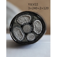 翼航线缆厂家直销YJLV22 0.6/1kV 3x240+2x120 铝芯交联聚乙烯绝缘3+2芯钢带铠装聚氯乙烯护套电力电缆国标正品