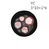 供应翼航线缆YC 3*10+1*6 优质正品铜芯重型通用橡套电缆足方足米