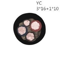 供应翼航线缆YC 3*16+1*10 优质正品铜芯重型通用橡套电缆足方足米