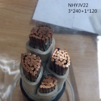 翼航3+1芯耐火型线缆交联聚乙烯绝缘钢带铠装铜芯聚氯乙烯护套NHYJV22 0.6/1kV 3*240+1*120电力电缆厂家直销国标正品