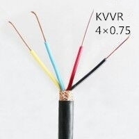 供应上海志惠KVVR 4*0.75 多芯黑色护套线 足方足米 保质保量