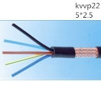 供应翼航线缆KVVP22 5*2.5 铜芯钢带铠装编织屏蔽控制电缆 足方足米 保...