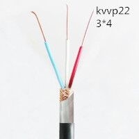 供应翼航线缆KVVP22 3*4 铜芯钢带铠装编织屏蔽控制电缆 足方足米 保质保...