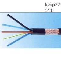供应翼航线缆KVVP22 5*4 铜芯钢带铠装编织屏蔽控制电缆 足方足米 保质保...