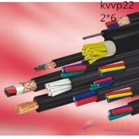 供应翼航线缆KVVP22 2*6 铜芯钢带铠装编织屏蔽控制电缆 足方足米 保质保量