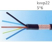 供应翼航线缆KVVP22 5*6 铜芯钢带铠装编织屏蔽控制电缆 足方足米 保质保...