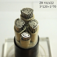 供应翼航ZR-YJLV22 3×120+1×70  铝芯交联聚乙烯绝缘钢带铠装聚...