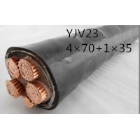 供应翼航线缆YJV23 4*70+1*35 铜芯钢带铠装优质电力电缆  足方足米...
