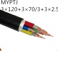供应翼航线缆MYPTJ 3*120+3*70/3+3*2.5 煤矿用移动金属屏蔽监视型橡套软电缆 足方足米