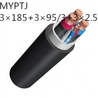 供应翼航线缆MYPTJ 3*185+3*95/3+3*2.5 煤矿用移动金属屏蔽监视型橡套软电缆 足方足米