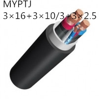 供应翼航线缆MYPTJ 3*16+3*10/3+3*2.5 煤矿用移动金属屏蔽监视型橡套软电缆 足方足米