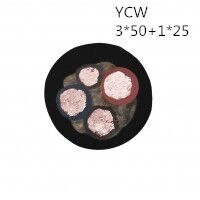 供应翼航线缆YCW 3*50+1*25 国标铜芯重型通用橡套电缆 足方足米