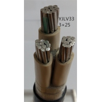 翼航优质线缆YJLV33 0.6/1kV 3x25铝芯交联聚乙烯绝缘细钢丝铠装聚乙烯护套电力电缆国家正品厂家直销
