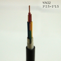 供应翼航线缆YJV22 3*2.5+1*1.5 钢带铠装优质电缆  足方足米 保质保量