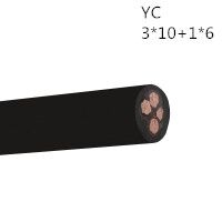 供应翼航线缆YC 3*10+1*6 优质正品铜芯重型通用橡套电缆足方足米