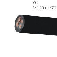 供应翼航线缆YC 3*120+1*50 优质正品铜芯重型通用橡套电缆足方足米