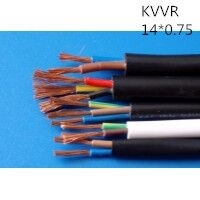 供应上海志惠KVVR 14*0.75 多芯黑色护套线 足方足米 保质保量