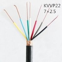 供应翼航KVVP22 7*2.5 铜芯钢带铠装编织屏蔽控制电缆 足方足米 保质保...