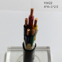 供应翼航线缆YJV22 4*4+1*2.5 钢带铠装优质电缆  足方足米 保质保...