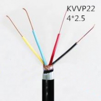 供应翼航KVVP22 4*2.5 铜芯钢带铠装编织屏蔽控制电缆 足方足米 保质保...